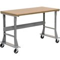 Global Equipment 48 x 30 Mobile Fixed Height Flared Leg Workbench - Shop Top Square Edge Gray 183439A